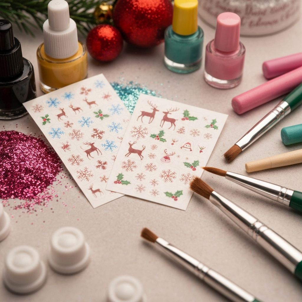 DIY Christmas Nail Stickers: Easy Holiday Nail Art